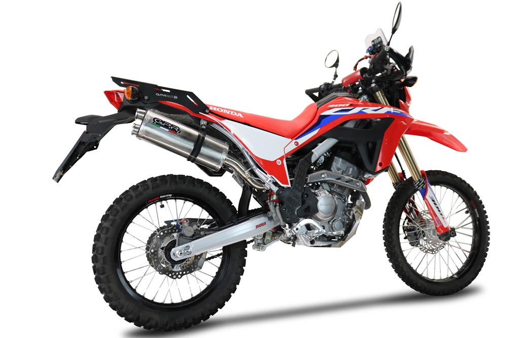 Pot echappement compatible avec Honda Crf 300 L - Rally 2021-2024, Dual Inox, Pot echappement racing,silencieux avec db killer et des tuyaux de liaison sans homologation 