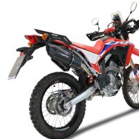 Pot echappement compatible avec Honda Crf 300 L - Rally 2021-2024, Furore Evo4 Nero, Échappement légal, homologué,silencieux avec catalyseur, db killer amovible et tuyau de liaison spécifique 