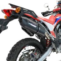 Pot echappement compatible avec Honda Crf 300 L - Rally 2021-2024, Furore Evo4 Nero, Échappement légal, homologué,silencieux avec catalyseur, db killer amovible et tuyau de liaison spécifique 