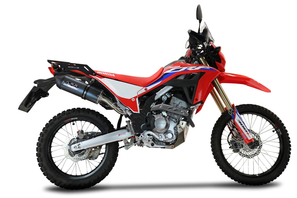Pot echappement compatible avec Honda Crf 300 L - Rally 2021-2024, Furore Evo4 Poppy, Échappement légal, homologué,silencieux avec catalyseur, db killer amovible et tuyau de liaison spécifique 