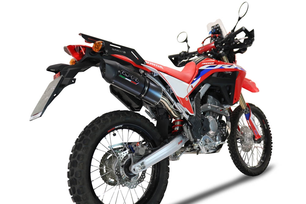 Pot echappement compatible avec Honda Crf 300 L - Rally 2021-2024, Furore Evo4 Poppy, Échappement légal, homologué,silencieux avec catalyseur, db killer amovible et tuyau de liaison spécifique 