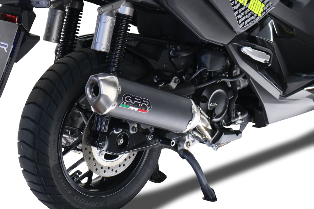 Pot echappement compatible avec Honda Adv 350 2022-2024, Pentascooter, Échappement légal, homologué,silencieux avec db killer amovible, catalyseur et tuyau de liaison spécifique 