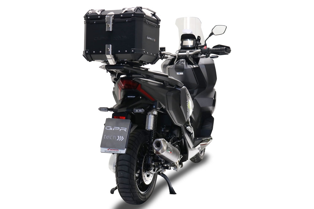 Top case en aluminium, couleur noire avec plaque spécifique incluse Top-case GPR TECH compatible avec  Honda Adv 350 2022/2024 e5