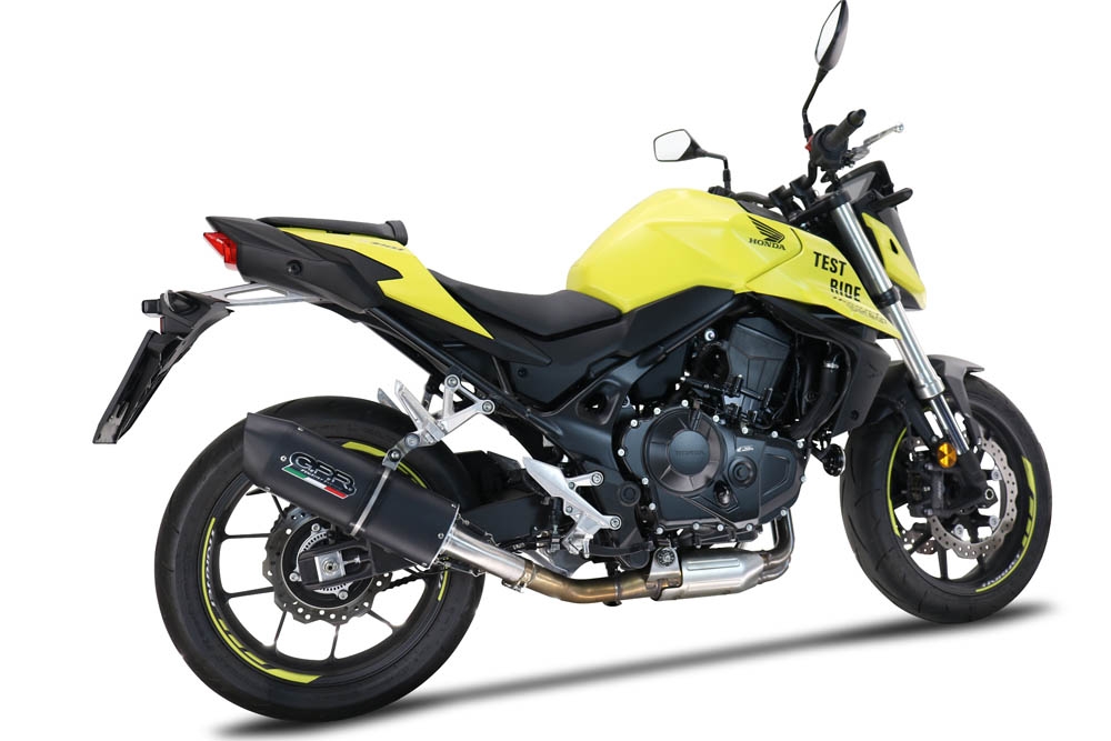 Pot echappement compatible avec Honda CB 750 Hornet 2023-2024, Furore Evo4 Nero, Échappement légal, homologué,silencieux avec db killer amovible et tuyau de liaison spécifique 