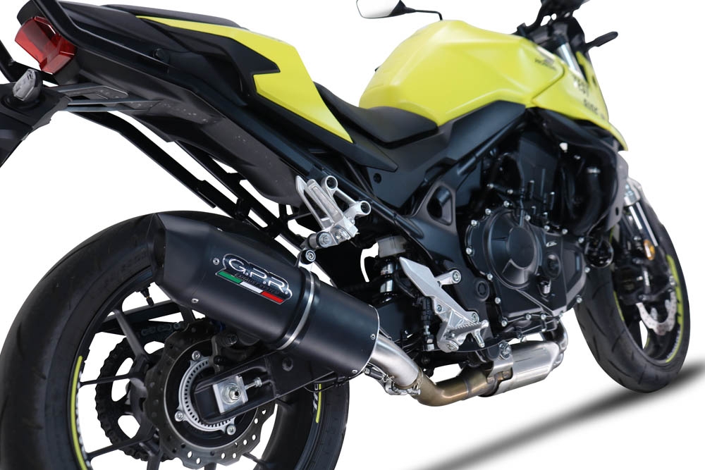 Pot echappement compatible avec Honda CB 750 Hornet 2023-2024, Furore Evo4 Nero, Échappement légal, homologué,silencieux avec db killer amovible et tuyau de liaison spécifique 