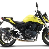 Pot echappement compatible avec Honda CB 750 Hornet 2023-2024, M3 Black Titanium, Échappement légal, homologué,silencieux avec db killer amovible et tuyau de liaison spécifique 