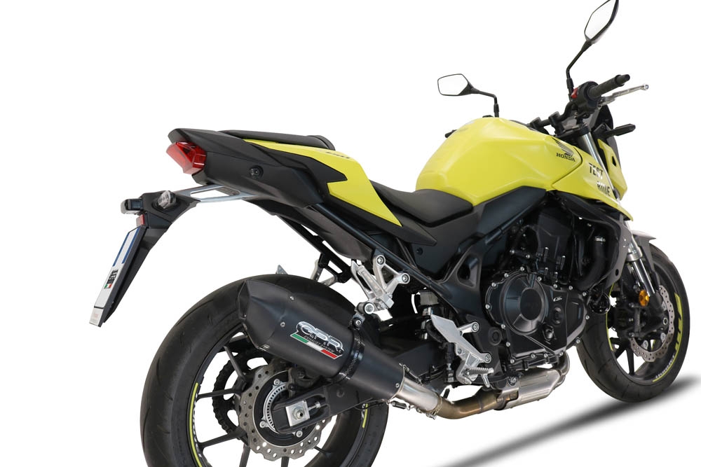 Pot echappement compatible avec Honda CB 750 Hornet 2023-2024, M3 Black Titanium, Échappement légal, homologué,silencieux avec db killer amovible et tuyau de liaison spécifique 