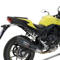 Pot echappement compatible avec Honda CB 750 Hornet 2023-2024, M3 Black Titanium, Échappement légal, homologué,silencieux avec db killer amovible et tuyau de liaison spécifique 