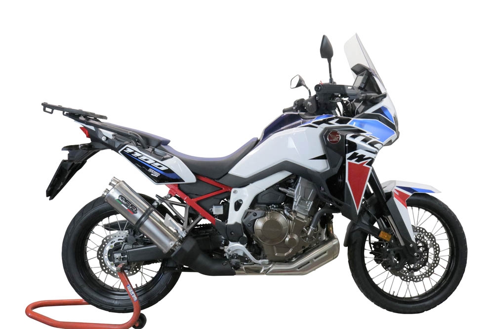 Pot echappement compatible avec Honda Crf 1000 L Africa Twin 2018-2020, Dual Inox, Échappement légal, homologué,silencieux avec db killer amovible et tuyau de liaison spécifique 