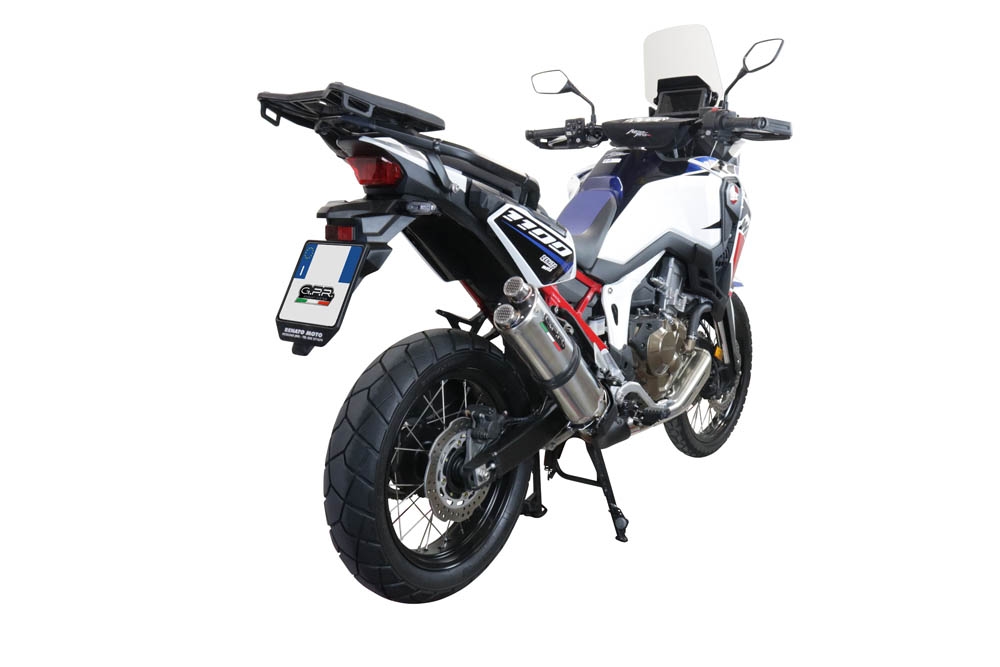 Pot echappement compatible avec Honda Crf 1000 L Africa Twin 2018-2020, Dual Inox, Échappement légal, homologué,silencieux avec db killer amovible et tuyau de liaison spécifique 