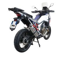 Pot echappement compatible avec Honda Crf 1000 L Africa Twin 2018-2020, Dual Inox, Échappement légal, homologué,silencieux avec db killer amovible et tuyau de liaison spécifique 