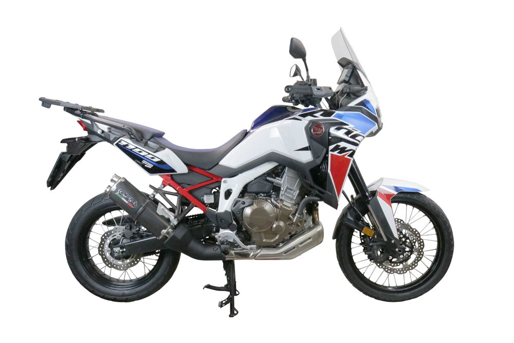 Pot echappement compatible avec Honda Crf 1100 L Africa Twin 2020-2025, Dual Poppy, Échappement légal, homologué,silencieux avec db killer amovible et tuyau de liaison spécifique 