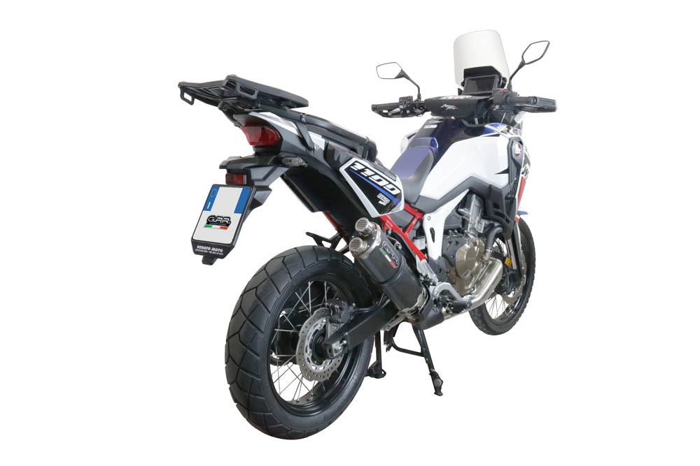 Pot echappement compatible avec Honda Crf 1100 L Africa Twin 2020-2025, Dual Poppy, Échappement légal, homologué,silencieux avec db killer amovible et tuyau de liaison spécifique 