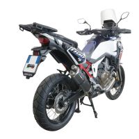Pot echappement compatible avec Honda Crf 1100 L Africa Twin 2020-2025, Dual Poppy, Échappement légal, homologué,silencieux avec db killer amovible et tuyau de liaison spécifique 