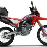 Top case en aluminium, couleur argent avec  porte-bagases y plaque spécifique Top-case GPR TECH compatible avec  Honda Crf 300 L / Rally 2021/2024 e5