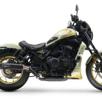 Pot echappement compatible avec Honda Cmx 1100 Rebel 2021-2024, M3 Black Titanium, Échappement légal, homologué,silencieux avec db killer amovible et tuyau de liaison spécifique 