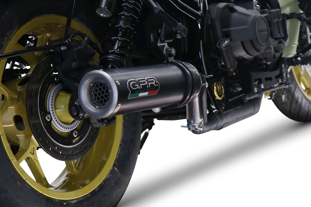 Pot echappement compatible avec Honda Cmx 1100 Rebel 2021-2024, M3 Black Titanium, Échappement légal, homologué,silencieux avec db killer amovible et tuyau de liaison spécifique 