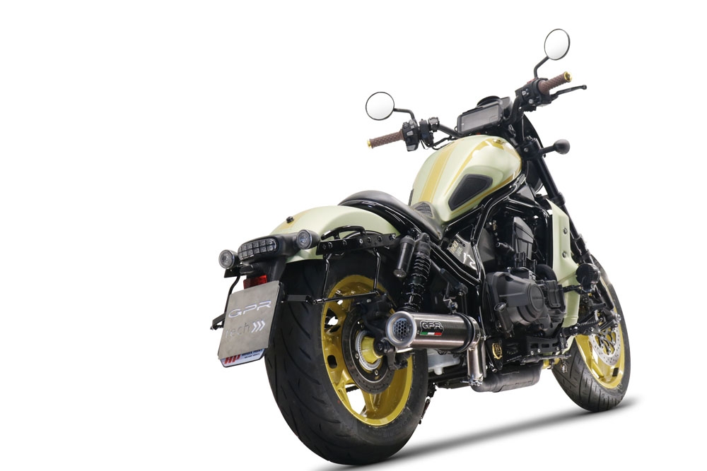 Pot echappement compatible avec Honda Cmx 1100 Rebel 2021-2024, M3 Poppy , Échappement légal, homologué,silencieux avec db killer amovible et tuyau de liaison spécifique 