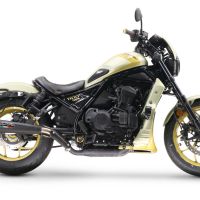 Pot echappement compatible avec Honda Cmx 1100 Rebel 2021-2024, Ultracone Nero, Échappement légal, homologué,silencieux avec db killer amovible et tuyau de liaison spécifique 