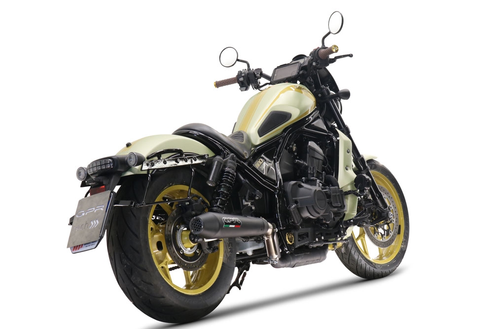 Pot echappement compatible avec Honda Cmx 1100 Rebel 2021-2024, Ultracone Nero, Échappement légal, homologué,silencieux avec db killer amovible et tuyau de liaison spécifique 
