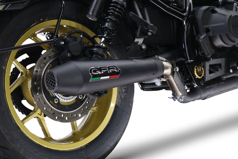 Pot echappement compatible avec Honda Cmx 1100 Rebel 2021-2024, Ultracone Nero, Échappement légal, homologué,silencieux avec db killer amovible et tuyau de liaison spécifique 