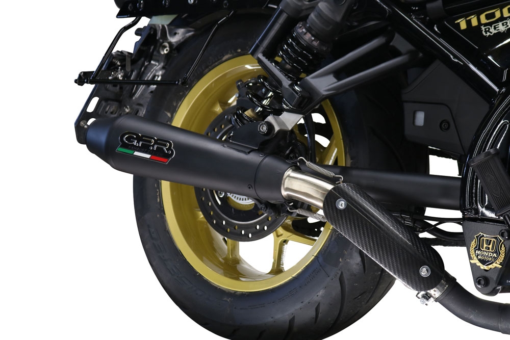 Pot echappement compatible avec Honda Cmx 1100 Rebel 2021-2024, Ultracone Nero, Échappement légal, homologué,silencieux avec db killer amovible et tuyau de liaison spécifique 