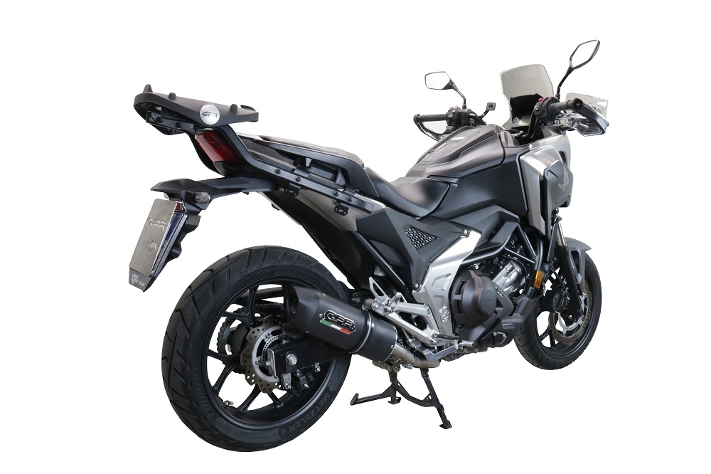 Pot echappement compatible avec Honda Nc 750 X - S Dct 2021-2023, Furore Evo4 Nero, Échappement légal, homologué,silencieux avec db killer amovible et tuyau de liaison spécifique 