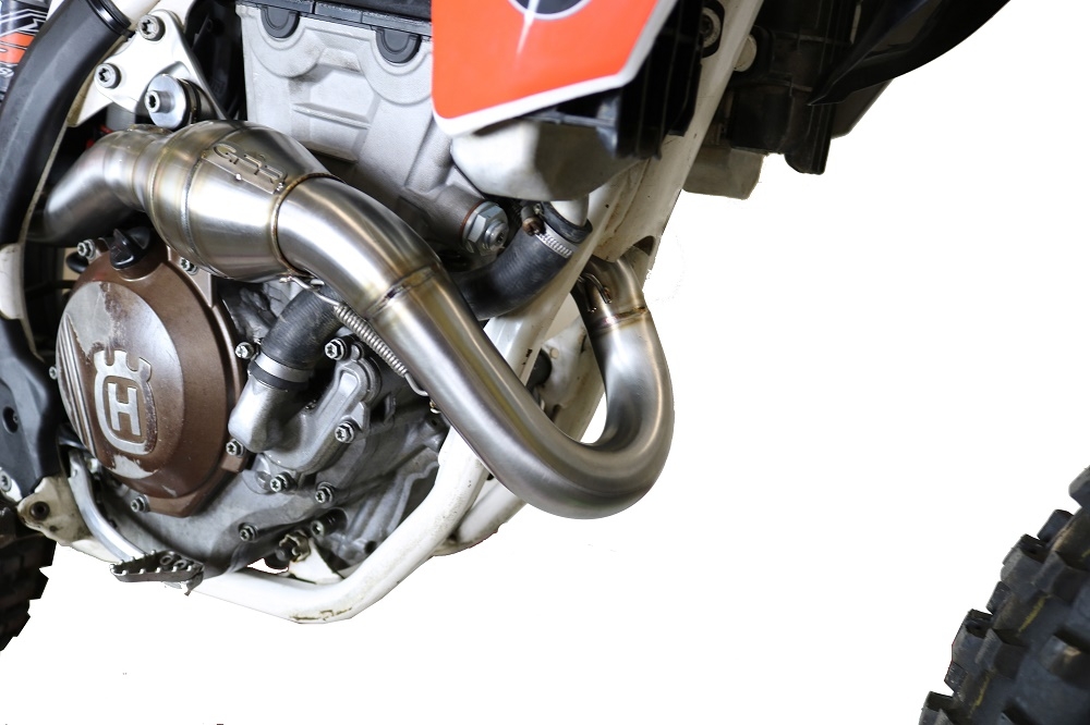 Pot echappement compatible avec Ktm SX-F 450 2016-2018, Pentacross Inox, Pot d'échappement complet racing, compris de collecteur et db killer amovible, sans homologation 