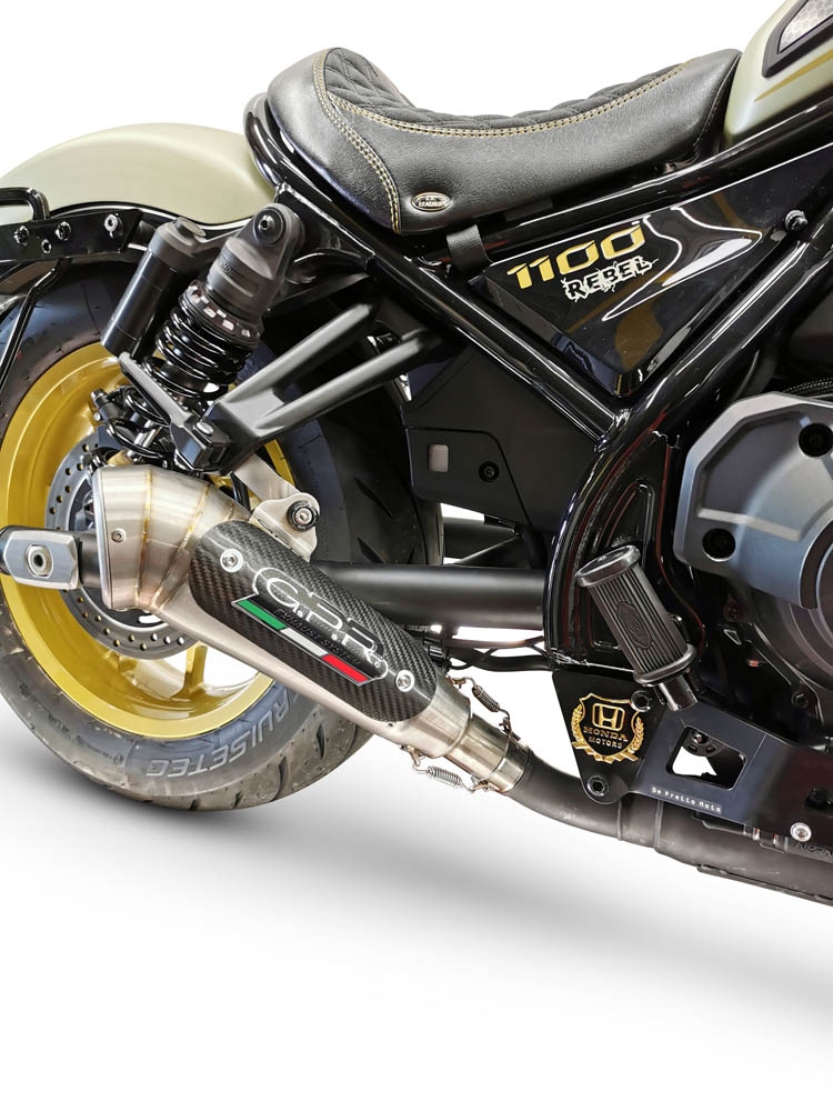 Pot echappement compatible avec Honda Cmx 1100 Rebel 2021-2024, Powercone Evo, Échappement légal, homologué,silencieux avec db killer amovible et tuyau de liaison spécifique 