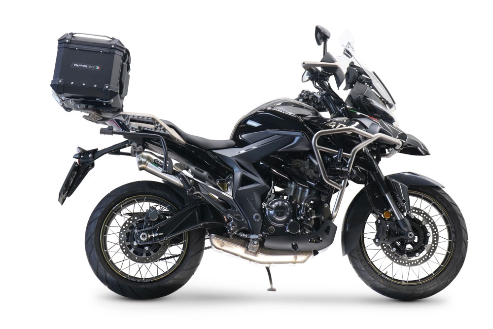 Pot echappement compatible avec Zontes 350 T1 ADV 2022-2024, Powercone Evo, Pot d'échappement complet racing, compris de collecteur et db killer amovible, sans homologation 