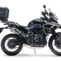 Pot echappement compatible avec Zontes 350 T1 ADV 2022-2024, Powercone Evo, Pot d'échappement complet racing, compris de collecteur et db killer amovible, sans homologation 