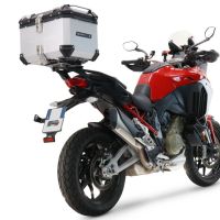 Top case en aluminium, couleur argent avec plaque spécifique incluse GPR TECH compatible avec  Ducati Multistrada V4 / V4S / V4S Sport 1100 2021/2024