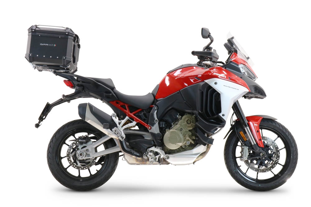 Top case en aluminium, couleur noire avec plaque spécifique incluse GPR TECH compatible avec  Ducati Multistrada V4 / V4S / V4S Sport 1100 2021/2024