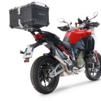 Top case en aluminium, couleur noire avec plaque spécifique incluse GPR TECH compatible avec  Ducati Multistrada V4 / V4S / V4S Sport 1100 2021/2024