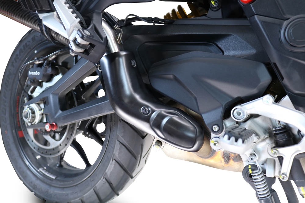 Pot echappement compatible avec Ducati Multistrada V4 - S 2022-2024, Dual Inox, Échappement légal, homologué,silencieux avec db killer amovible et tuyau de liaison spécifique 