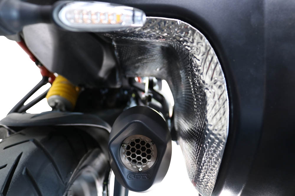 Pot echappement compatible avec Ducati Multistrada V4 - S 2022-2024, Furore Evo4 Poppy, Échappement légal, homologué,silencieux avec db killer amovible et tuyau de liaison spécifique 