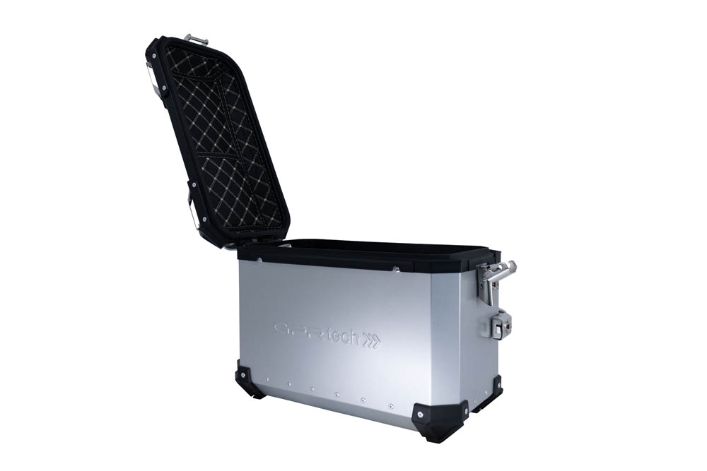 Paire de valises latérales en aluminium avec couleur argent avec support de valise spécifique GPR TECH compatible avec  Kawasaki Versys 650 2017/2020 e4