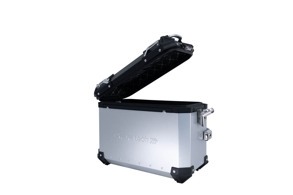 Paire de valises latérales en aluminium avec couleur argent avec support de valise spécifique GPR TECH compatible avec  Kawasaki Versys 650 2017/2020 e4