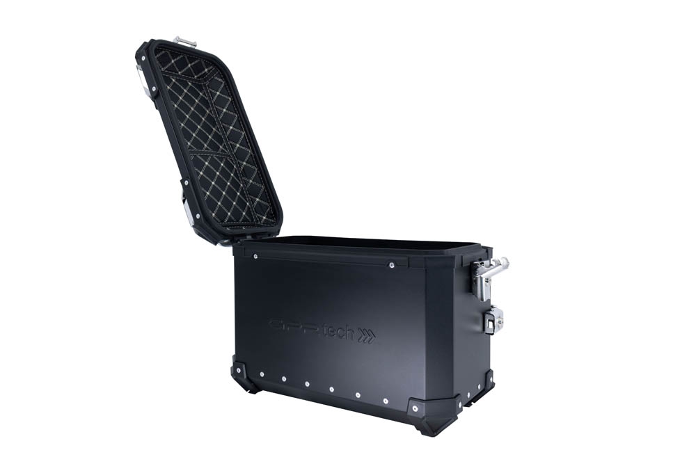 Paire de valises latérales en aluminium avec côté droit profilé, couleur noire avec support de valise spécifique GPR TECH compatible avec  Bmw F 850 Gs 2021/2023 e5