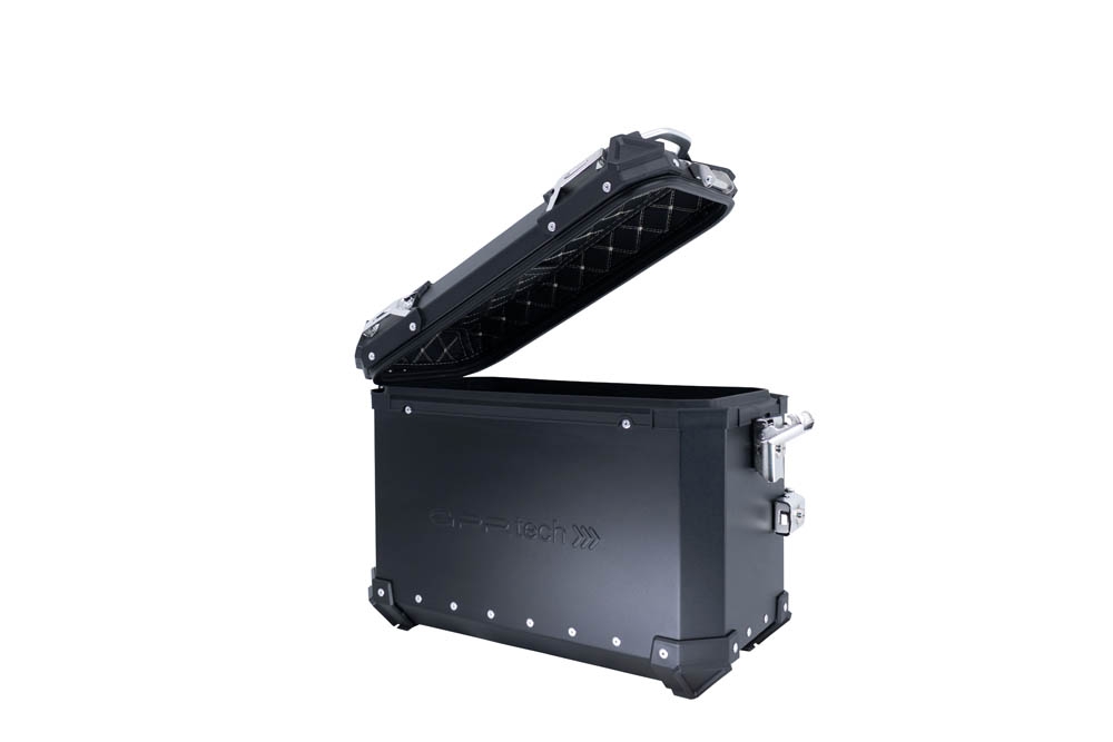 Paire de valises latérales en aluminium avec côté droit profilé, couleur noire avec support de valise spécifique GPR TECH compatible avec  Bmw F 850 Gs 2021/2023 e5