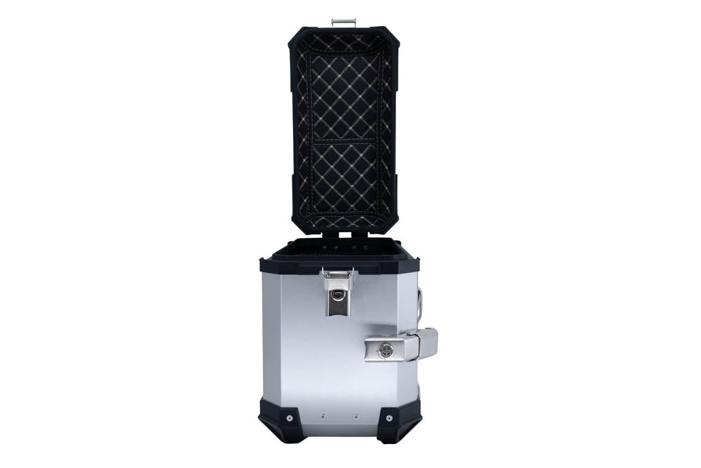 Paire de valises latérales en aluminium avec côté droit profilé, couleur argent avec support de valise spécifique GPR TECH compatible avec  Bmw F 850 Gs 2021/2023 e5