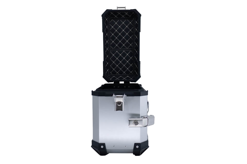 Paire de valises latérales en aluminium avec côté droit profilé, couleur argent avec support de valise spécifique GPR TECH compatible avec  Bmw F 850 Gs 2021/2023 e5