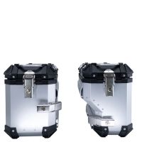 Paire de valises latérales en aluminium avec côté droit profilé, couleur argent avec support de valise spécifique GPR TECH compatible avec  Bmw F 750 Gs 2018/2020 e4