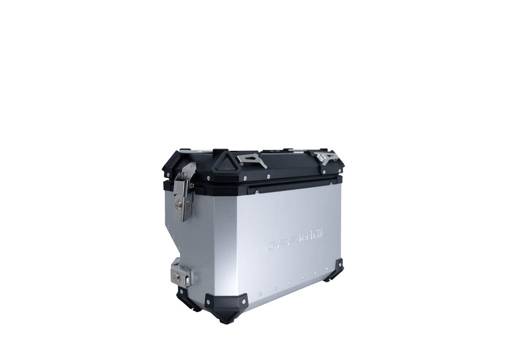 Paire de valises latérales en aluminium avec côté droit profilé, couleur argent avec support de valise spécifique GPR TECH compatible avec  Bmw F 850 Gs 2021/2023 e5