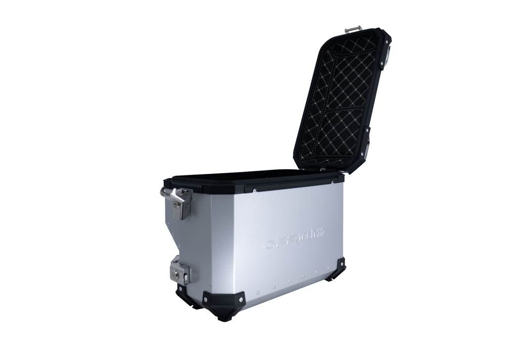 Paire de valises latérales en aluminium avec côté droit profilé, couleur argent avec support de valise spécifique GPR TECH compatible avec  Bmw F 850 Gs 2021/2023 e5