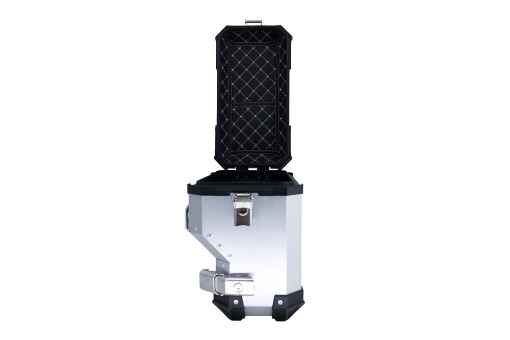 Paire de valises latérales en aluminium avec côté droit profilé, couleur argent avec support de valise spécifique GPR TECH compatible avec  Bmw F 850 Gs 2021/2023 e5