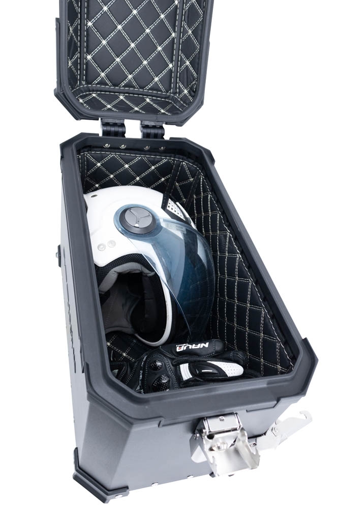 Paire de valises latérales en aluminium avec côté droit profilé, couleur argent avec support de valise spécifique GPR TECH compatible avec  Bmw F 850 Gs 2021/2023 e5
