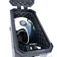 Paire de valises latérales en aluminium avec côté droit profilé, couleur argent avec support de valise spécifique GPR TECH compatible avec  Bmw F 850 Gs 2021/2023 e5