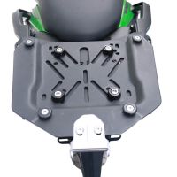 Top case en aluminium, couleur argent avec plaque spécifique incluse GPR TECH compatible avec  Kawasaki Versys 650 2023/2024 e5 plus