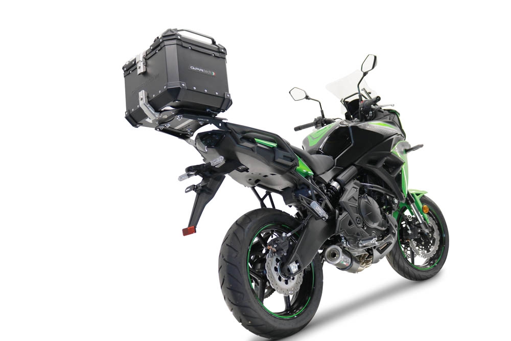 Top case en aluminium, couleur noire avec plaque spécifique incluse GPR TECH compatible avec  Kawasaki Versys 650 2021/2022 e5
